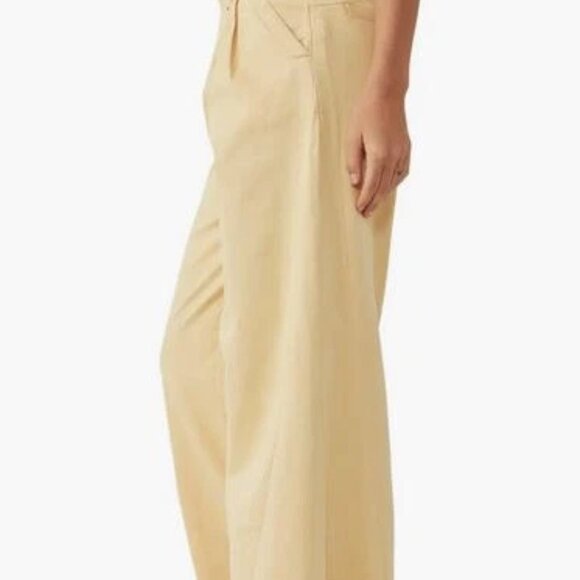 Free People Yellow Light As Spring Wide Leg Pants Size 8 - Picture 6 of 14